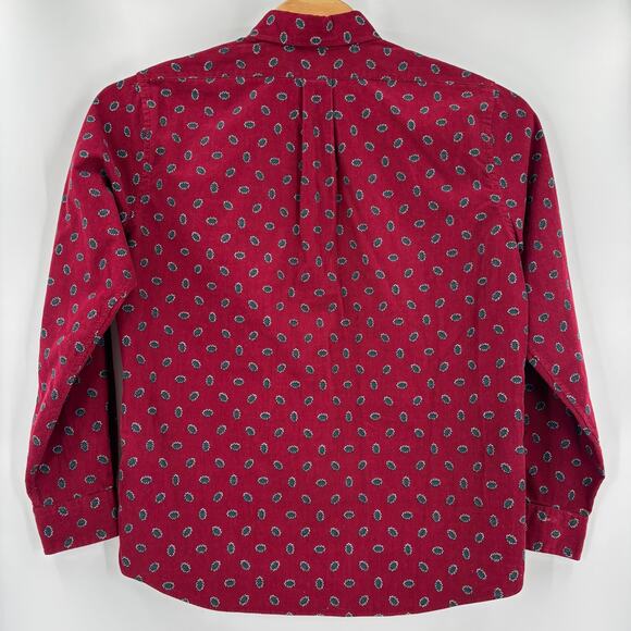 Brooks Brothers Mens Large Burgundy Red Long Sleeve Button Down Corduroy Shirt - Picture 5 of 5